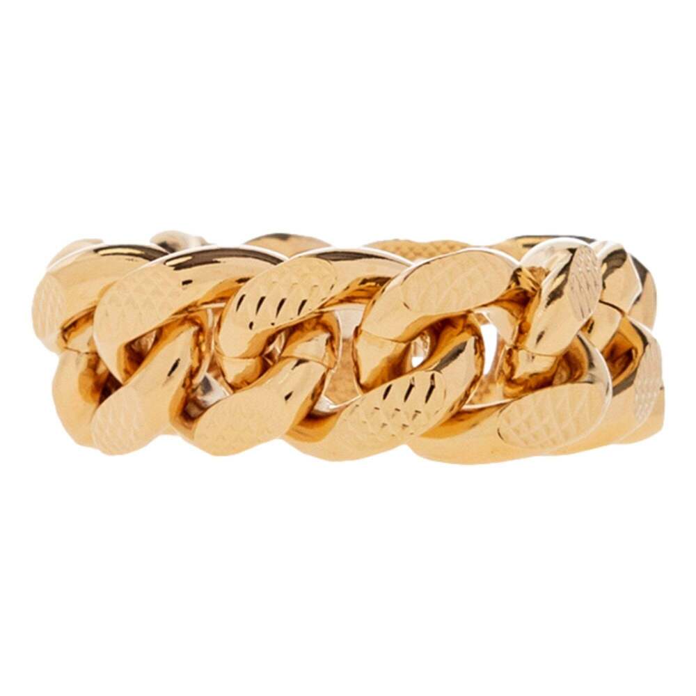 Gucci Interlocking G Textured Chain Ring Gold